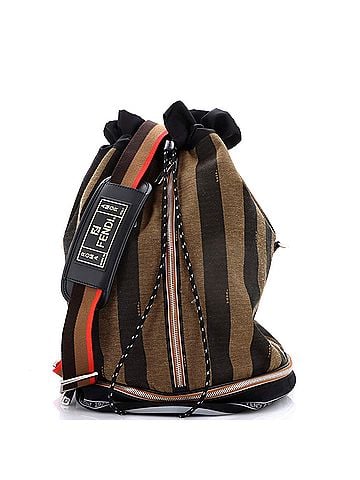 Fendi Mon Tresor Holdall Bucket Bag Pequin Canvas Large (view 1)