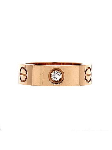 Cartier Love 3 Diamonds Band Ring 18K Rose Gold with Diamonds (view 1)