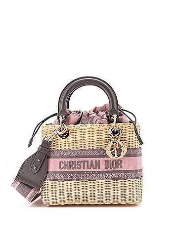 Christian Dior Lady Dior Bag Wicker and Oblique Canvas Medium (view 1)