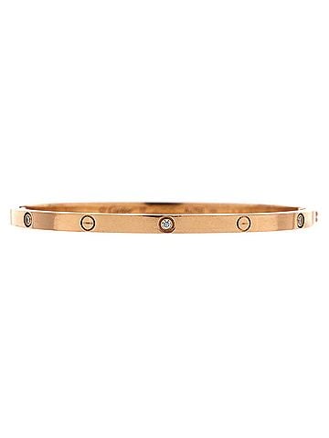 Cartier Love 6 Diamond Bracelet 18K Rose Gold and Diamonds Small (view 1)