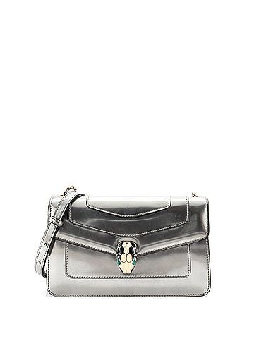 Bvlgari Serpenti Forever Shoulder Bag Metallic Leather Small (view 1)