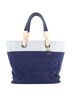 Chanel 100% Canvas Plain Blue Biarritz Tote Quilted Canvas Large One size - photo 1