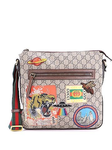 Gucci Courrier Zip Messenger GG Coated Canvas with Applique Medium (view 1)