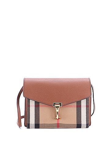 Burberry Macken Crossbody Bag Leather and House Check Canvas Baby (view 1)