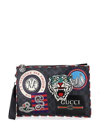 Gucci Night Courrier Pouch GG Coated Canvas with Applique (view 1)