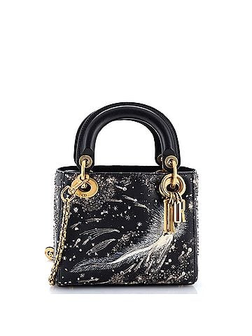 Christian Dior Lady Dior Chain Bag Embroidered Calfskin Mini (view 1)