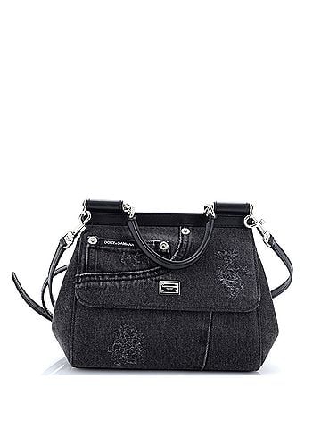 Dolce & Gabbana Miss Sicily Bag Patchwork Denim Medium (view 1)