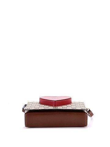 Gucci Logo Heart Crossbody Bag GG Coated Canvas (view 2)
