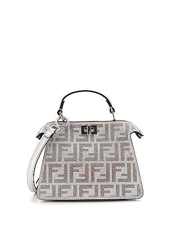 Fendi Peekaboo ISeeU Bag Zucca Crystal Embellished Suede Petite (view 1)