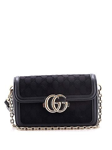 Gucci Go Shoulder Bag GG Canvas with Leather Small (view 1)