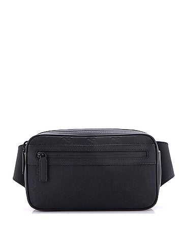 Gucci Front Zip Belt Bag GG Rubber Effect Leather (view 1)