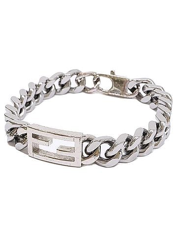 Fendi FENDI FF logo chain bracelet, silver, for men (view 1)