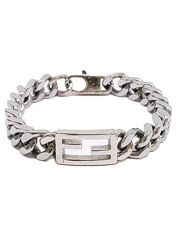 Fendi FENDI FF logo chain bracelet, silver, for men (view 2)
