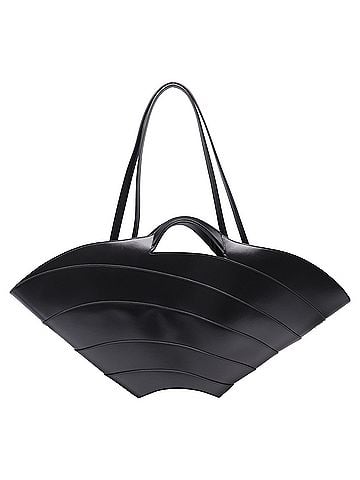 Alaïa  Alaïa Large Khaima Tote Bag in Black Calf Leather (view 2)