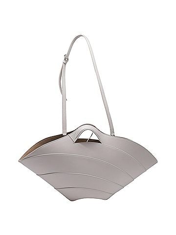 Alaïa Alaïa Medium Khaima Tote Bag in White Calf Leather (view 2)