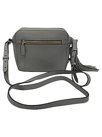 Anya Hindmarch Anya Hindmarch Smiley Crossbody Bag in Grey Leather (view 1)