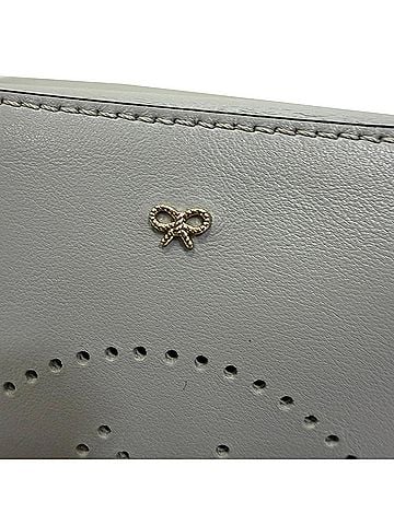 Anya Hindmarch Anya Hindmarch Smiley Crossbody Bag in Grey Leather (view 2)