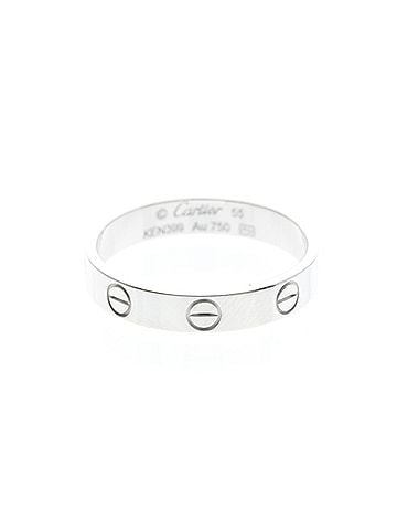 Cartier Cartier Mini Love Ring White Gold (18K) Fashion No Stone Band Ring Silver (view 1)