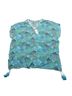 Helen Jon 100% Rayon Tropical Blue Green Teal Blouse Size S - photo 1