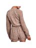 Lulus 100% Polyester Floral Tan Red Romper Size M - photo 2