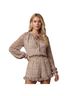 Lulus 100% Polyester Floral Tan Red Romper Size L - photo 1