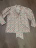 Tory Burch 100% Silk Floral White Red Green Blue Long Sleeve Blouse Size 8 - photo 6