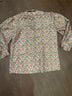 Tory Burch 100% Silk Floral White Red Green Blue Long Sleeve Blouse Size 8 - photo 12