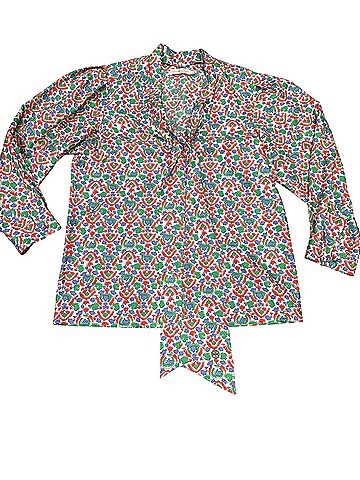Tory Burch Floral Tie-Neck Blouse Long Sleeve Blouse (view 1)