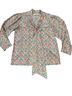 Tory Burch 100% Silk Floral White Red Green Blue Long Sleeve Blouse Size 8 - photo 1