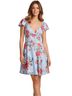 ASOS Floral Blue Red Casual Dress Size 4 - photo 1