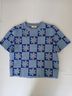 Debut Checkered-gingham Floral Blue Casual Sweaters Size M - photo 1