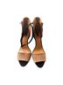 Zara 100% Suede Color Block Orange Tan Black Heels Size 10 - photo 3