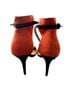Zara 100% Suede Color Block Orange Tan Black Heels Size 10 - photo 2