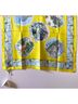 Tory Burch 100% Silk Print Yellow Blue Scarf One size - photo 12