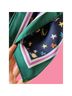 Tory Burch 100% Silk Print Blue Green Scarf One size - photo 10