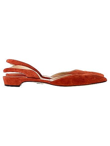 Paul Andrew Paul Andrew Rhea 15 Slingback Flats in Orange Suede (view 1)