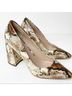 Charles David Snake Print Brown Ivory Heels Size 5 - photo 4
