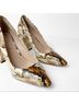 Charles David Snake Print Brown Ivory Heels Size 5 - photo 5