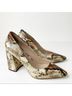 Charles David Snake Print Brown Ivory Heels Size 5 - photo 8