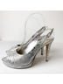 Donald J Pliner Snake Print Gray Silver Heels Size 9 - photo 4