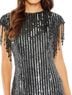 Mac Duggal 100% Polyester Solid Silver Black Cocktail Dress Size 10 - photo 3