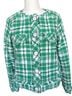 CAbi 100% Cotton 100% Polyester Plaid Green White Jacket Size L - photo 1