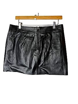Massimo Dutti Leather Skirt (view 2)