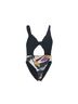 Maaji Floral Black Multi Color One Piece Swimsuit Size M - photo 1