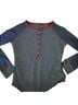 Shein Stripes Blue White Red Long Sleeve Button-Down Shirt Size L - photo 1