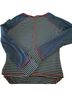 Shein Stripes Blue White Red Long Sleeve Button-Down Shirt Size L - photo 2