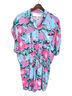 Jen's Pirate Booty 100% Viscose Floral Multi Color Pink Blue Romper Size L - photo 1