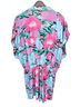 Jen's Pirate Booty 100% Viscose Floral Multi Color Pink Blue Romper Size L - photo 2