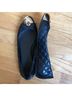 Tory Burch 100% Leather Solid Graphic Black Gold Flats Size 7 - photo 6