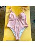 ASOS Graphic Checkered-gingham Pink White One Piece Swimsuit Size 12 - photo 12